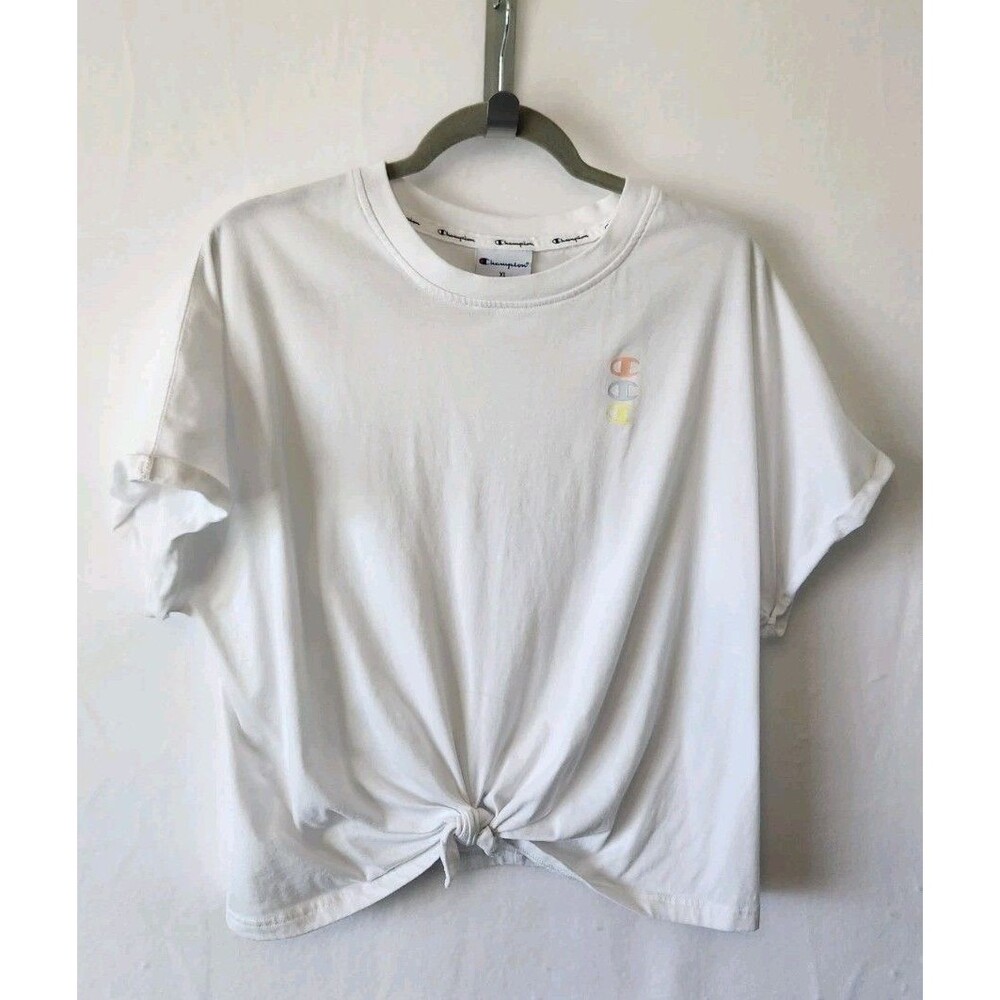 Champion Athletic Workout Crop Top for women XL Loose and Comfy White